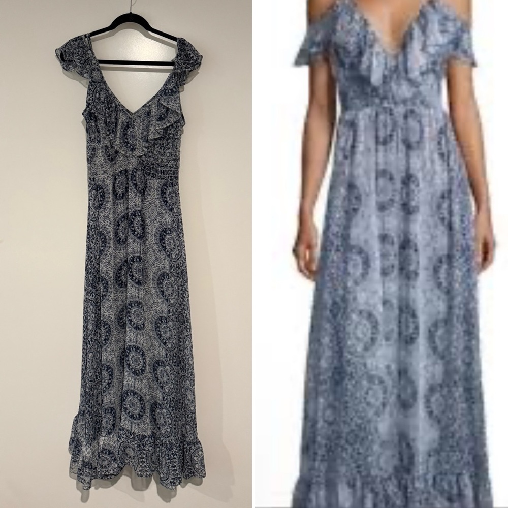 MISA ✨ LOS ANGELES maxi dress ruffle off shoulder dress | Sz M